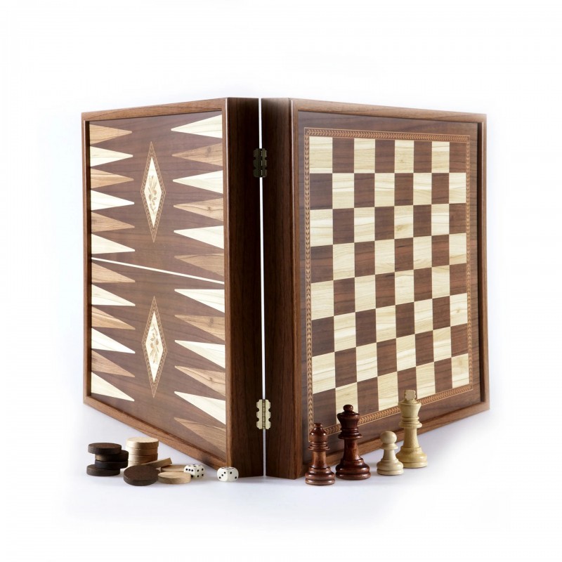 Šah set + Dama MANOPOULOS Classic SMALL 27x27 cm