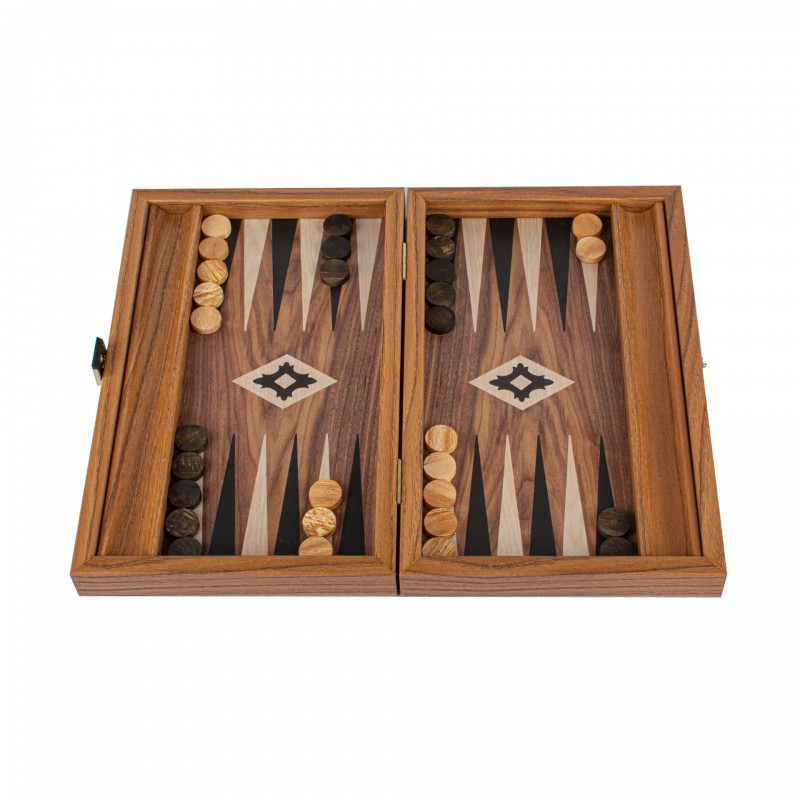 Backgammon set MANOPOULOS Walnut MEDIUM 38x23 cm