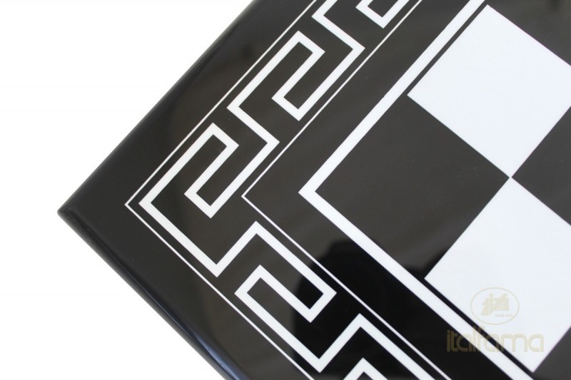 Šah set ITALFAMA Stauton White/Black Lacquered + Lacquered Chessboard 50x50 cm