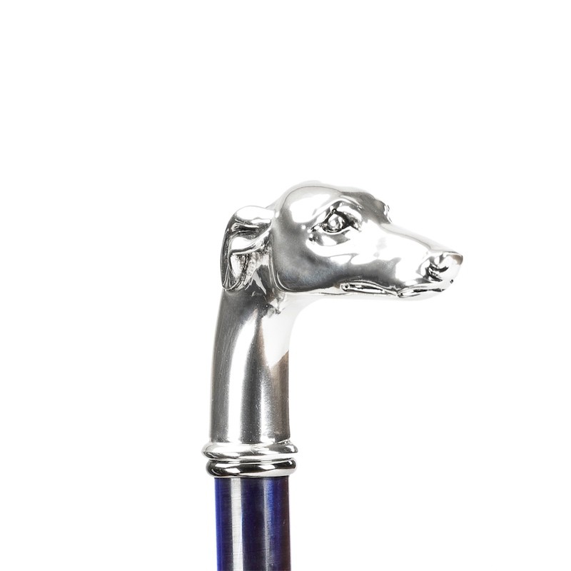 Kišobran Pasotti - Blue Umbrella, Silver Greyhound Handle