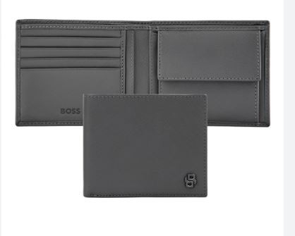Novčanik Hugo Boss Double B Saffiano,Sivi