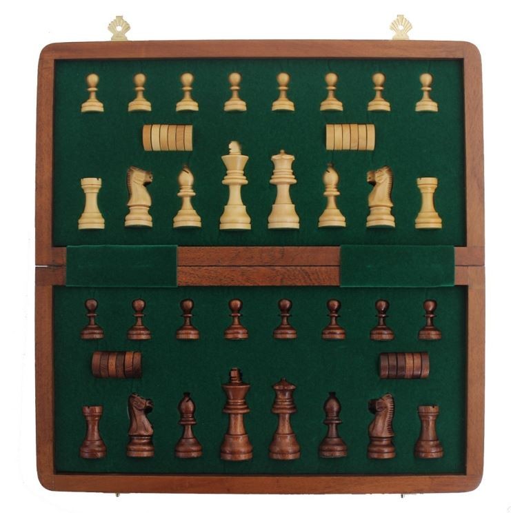 Šah set + Dama ITALFAMA Magnetic Folding Wood 30x30 cm