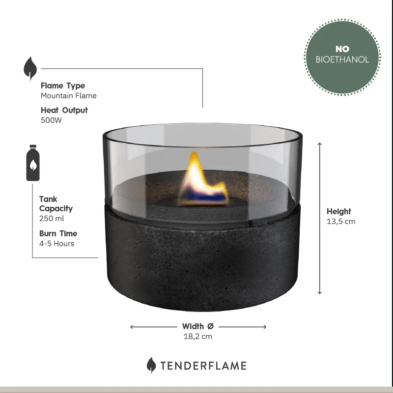 Kamin stolni TF Café 18, lava black