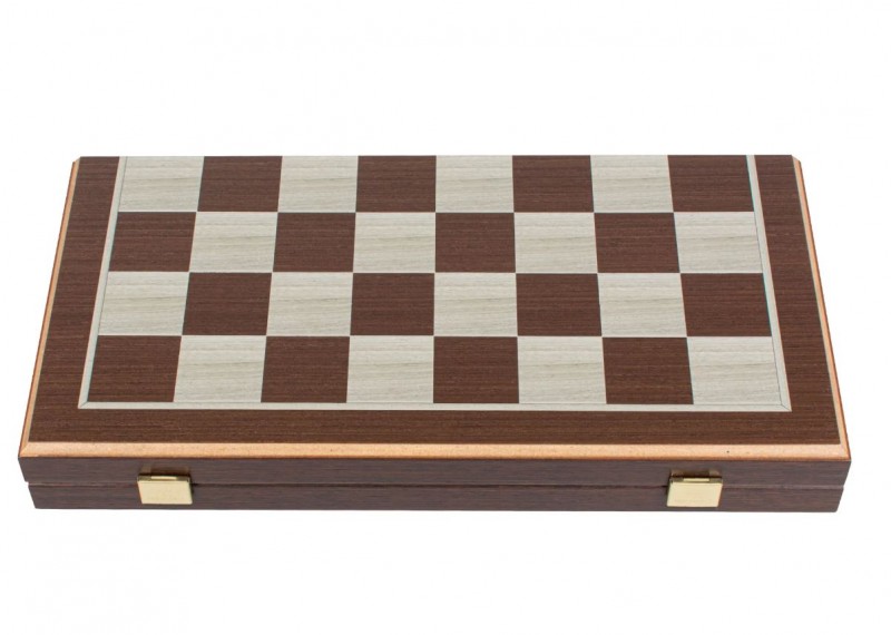 Šah set + Dama MANOPOULOS Walnut & Oak points 38x20 cm